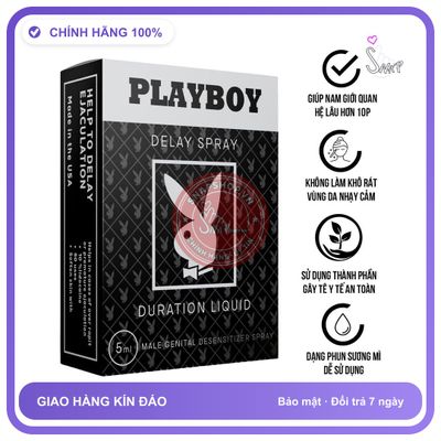 (Che Tên) Xịt kéo dài quan hệ Playboy (MỸ) kéo dài thời gian cho nam Hộp Trắng Kín