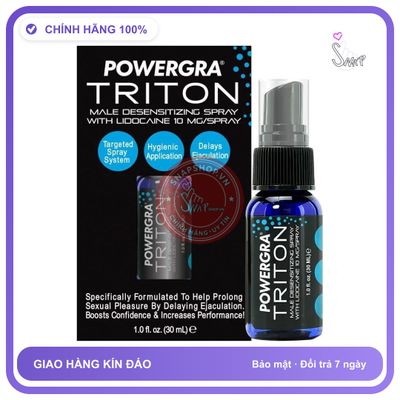 (Che Tên) Xịt Hỗ Trợ Kéo Dài Thời Gian Powergra Triton 30ml Bảo Mật Tuyệt Đối