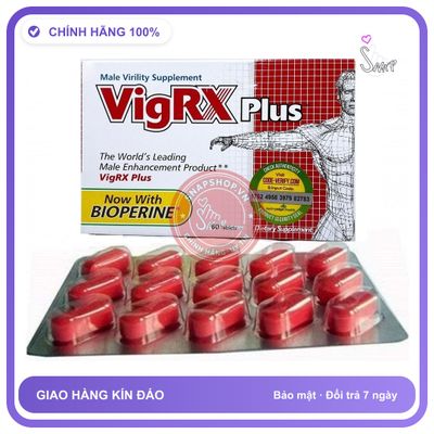 (Che Tên) Viên Uống Hỗ Trợ Tăng Cường Sinh Lý Nam Cao Cấp VigRX Plus USA Hỗ Trợ 24/7