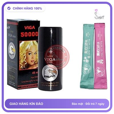 (Che Tên) Xịt Super Viga 50000 Của Đức 45ml Kèm Nước Tình Yêu BJ Oral Water Giao Nhanh Toàn Quốc