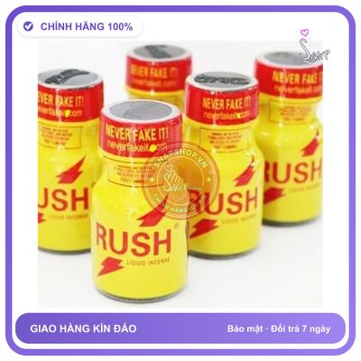 (Che Tên) Chai hít hỗ trợ tăng khoái cảm Popper Rush Original Yellow lọ 10 ml,logo nắp Hỗ Trợ 24/7