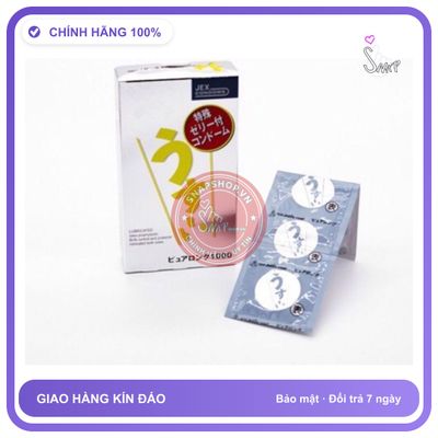 (Che Tên) Bao Cao Su Chống Xuất Sớm Jex Usui Pure Long Nhật Bản 12s Hỗ Trợ 24/7