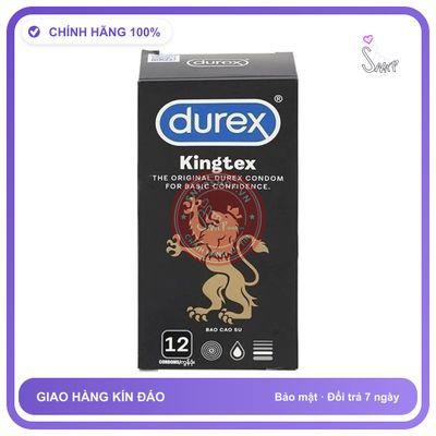 (Che Tên) Bao Cao Su Durex Kingtex Chính Hãng - Size Nhỏ 49mm Hộp Trắng Kín