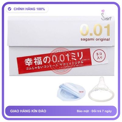 (Che Tên) Bao cao su Sagami Original 0.01 siêu mỏng - Nhật Bản Hộp Trắng Kín