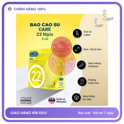 (Che Tên) (Snapshop) Bao Cao Su Siêu Mỏng CARE 22 Nipis Hương Nước Hoa Chính Hãng Bảo Mật Tuyệt Đối