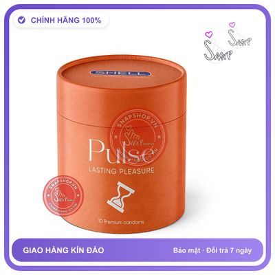 (Che Tên) (Snapshop) Bao cao su Shell Pulse Lasting Pleasure - Hương nước hoa cao cấp, kéo dài, gân nổi - Hộp 10 cái Chính Hãng Chuẩn Auth