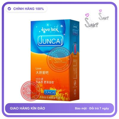 (Che Tên) (Snapshop) Bao cao su Juncai Love - Siêu mỏng, truyền nhiệt nhanh - Hộp 10 cái Chính Hãng - Hàng Mới Về