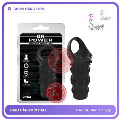 (Che Tên) (Snapshop) Bao cao su đôn dên Chisa Renegade Power Cage - Black Chính Hãng Hỗ Trợ 24/7