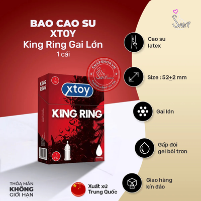 (Snapshop) Bao Cao Su Xtoy King Ring Gai Lớn Hương Dâu Chính Hãng