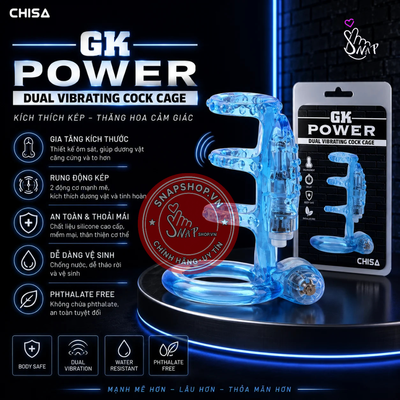 (Snapshop) Vòng Rung Chisa GK Power Dual Vibrating Cock Cage Chính Hãng