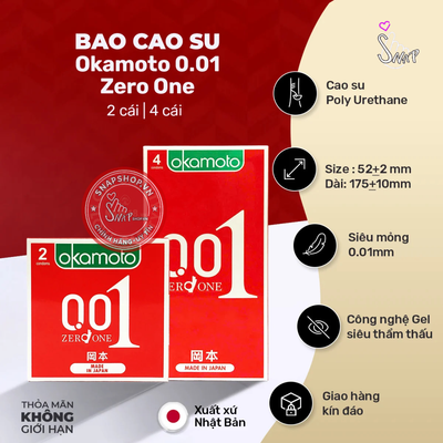 (Snapshop) Bao Cao Su Nhật Bản Okamoto 0.01 Zero One Chính Hãng