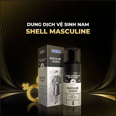 Dung dịch vệ sinh nam dạng bọt Shell Masculine Scents 100ml Hương thơm nam tính sang trọ Nhập Khẩu Chính Hãng
