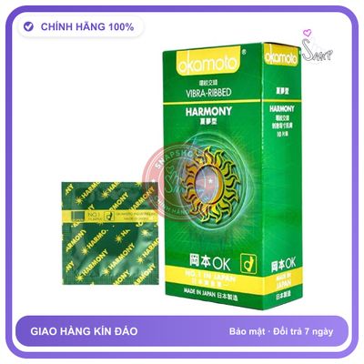 (Che Tên) Bao Cao Su Gân Gai Okamoto Harmony - Nhập Khẩu Nhật Bản - Hàng Mới Về