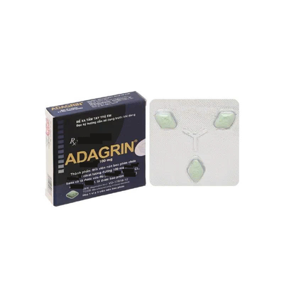 Adagrin 100mg – Bí quyết tăng cường sinh lực & bản lĩnh đàn ông (Mẫu mới) – Hộp 3 viên