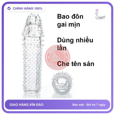 Bản Nhập Khẩu Cao Cấp - Bao Su Cao Cấp đôn dên tăng kích thước Gai mịn Tái sử dụng nhiều lần