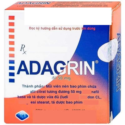 Viên uống hỗ trợ phái mạnh tăng bản lĩnh đàn ông Adagrin 50mg (Hộp 1 vỉ x 3 viên)