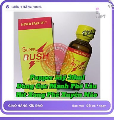 (Che Tên) Popper Super Rush 30ml USA, Hàng Chính Hãng,Giá Sỉ Tốt, Che Tên Hộp Trắng Kín