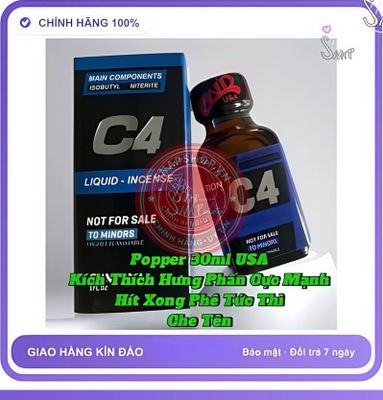 (Che Tên) Popper C4 Liquid Incense 30ml USA, Hàng Chính Hãng Chất Lượng, Sỉ Giá Tốt, Che Tên - Snapshop