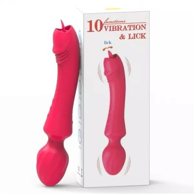 Máy Rung Liếm Akasi 2in1 Lưỡi Ngoáy Mô Phỏng Tự Nhiên Đầu Rung, 10 Chế Độ