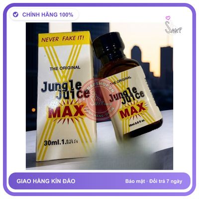 (Che Tên) Popper Jungle Juice MAX 30ml USA - Chai Hít Kích Thích Hưng Phấn, Khoái Cảm Cực Mạnh, Chính Hãng Chuẩn Auth