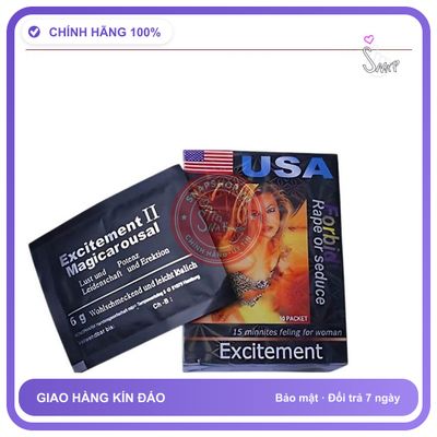 Nước Tăng Ham Muốn Dạng Bột Không có mùi, màu hay vị Cao Cấp Excitement II 1 Hộp 10 Gói - 6Gam Chính hãng Sẵn Hàng