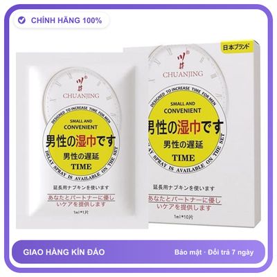 Khăn lau chống xuất tinh sớm ChuanJing Japanese Wipes Hộp 10 cái