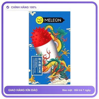 Bao cao su gai bi kiểu Râu Bi Meleon Dragon Xanh Dương Hộp 2 cái
