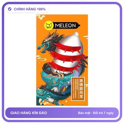 Bao cao su gai bi kiểu Râu Bi Meleon Dragon Cam Hộp 2 cái