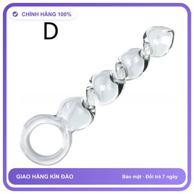 Plug phích cắm hậu môn Thủy Tinh Xoắn Ốc D Trong Suốt
