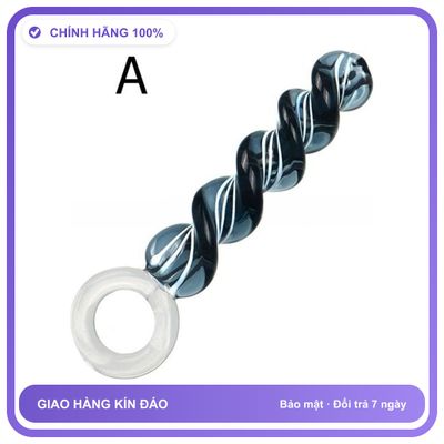 Plug phích cắm hậu môn Thủy Tinh Xoắn Ốc A Đen