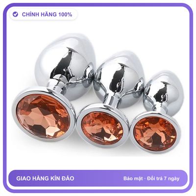 Plug phích cắm hậu môn Inox Đính Đá B