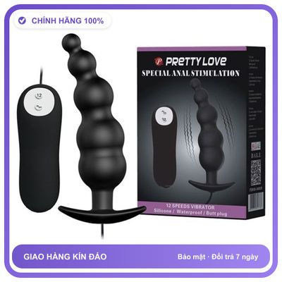 Plug phích cắm hậu môn rung dùng pin Pretty Love Anal