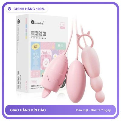 Plug phích cắm hậu môn 3 Đầu rung liếm MizzZee USB