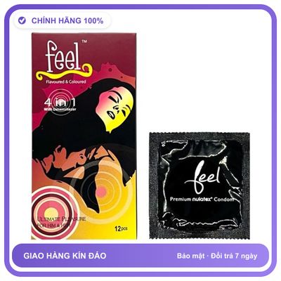 Bao cao su kéo dài quan hệ Feel 4in1 Hộp 12 cái