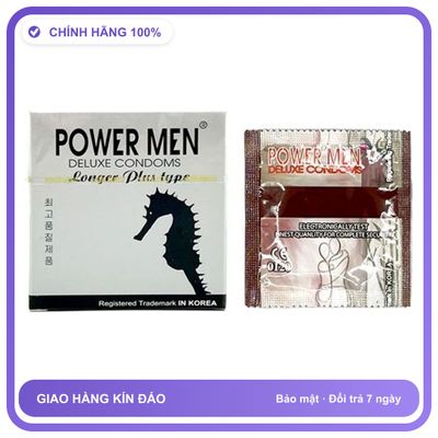 Bao cao su kéo dài quan hệ Powermen Longer Plus Hộp 3 cái