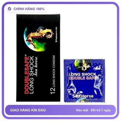 Bao cao su kéo dài quan hệ Cá Ngựa Double Seahorse Hộp 12 cái