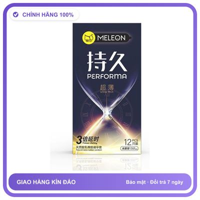 Bao cao su kéo dài quan hệ Meleon Performa - 3 Times Ultra Thin Hộp 12 cái