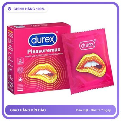 Bao cao su gân nhám DKSH Durex Pleasuremax Hộp 3 cái