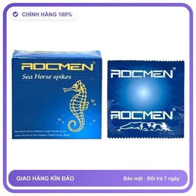 Bao cao su gân nhám Xanh Rocmen 1 hộp Hộp 3 cái