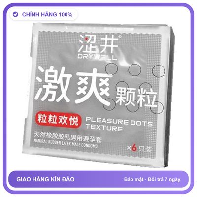 Bao cao su gân nhám DryWell Naked Granule C-51 Hộp 6 cái