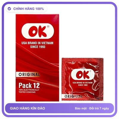 Bao cao su khách sạn nhà nghỉ OK Original Lốc 12 Hộp 12 cái