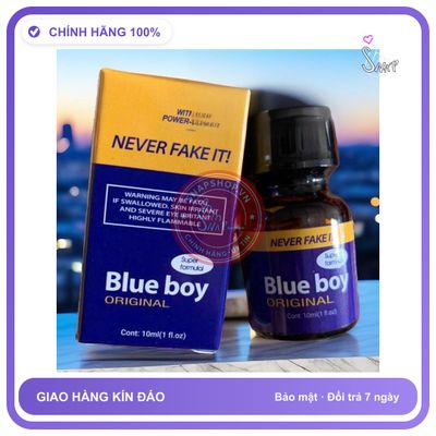 Chai hít tăng khoái cảm Popper BLUE BOY 10ml Chai Hít Kích Thích Hưng Phấn Cho Nam Nữ, Popper 10ml USA, Không Chứa Chất Độc Hại, Sử Dụng Lâu Dài