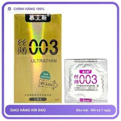 Bao cao su siêu mỏng Vàng Muaisi 0.03 Hộp 12 cái
