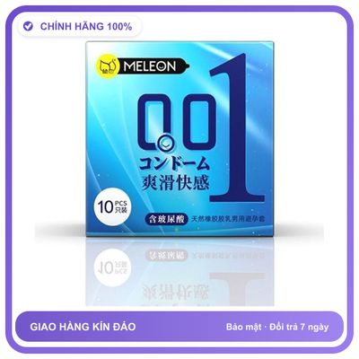 Bao cao su siêu mỏng Meleon Square 001 - Smooth Pleasure Xanh Hộp 10 cái