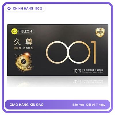 Bao cao su siêu mỏng HA 001 Meleon - Jiuzun Lasting Đen Hộp 10 cái