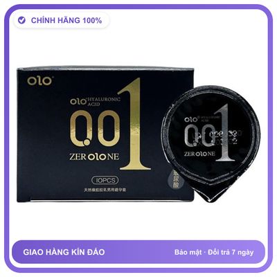 Bao cao su siêu mỏng 001 Đen OLO Hộp 10 cái