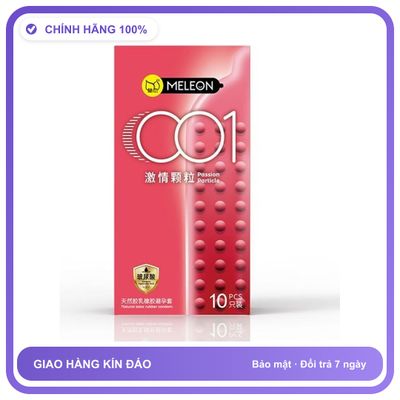 Bao cao su siêu mỏng Meleon 001 Passion Particle Hộp 10 cái
