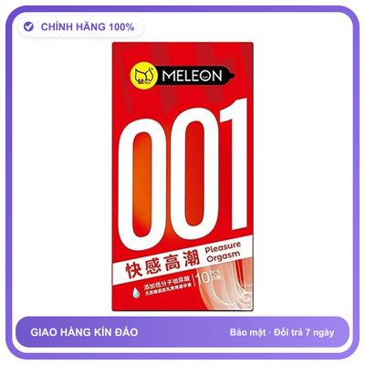 Bao cao su siêu mỏng Meleon Ultra Thin 001 - Pleasure Orgasm Đỏ Hộp 10 cái