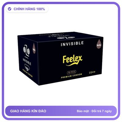 Bao cao su siêu mỏng Feelex Invisible Hộp 10 cái