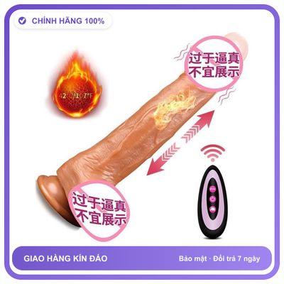 Dương vật giả có đế hít điều khiển từ xa phát nhiệt sạc USB Muha Man Root